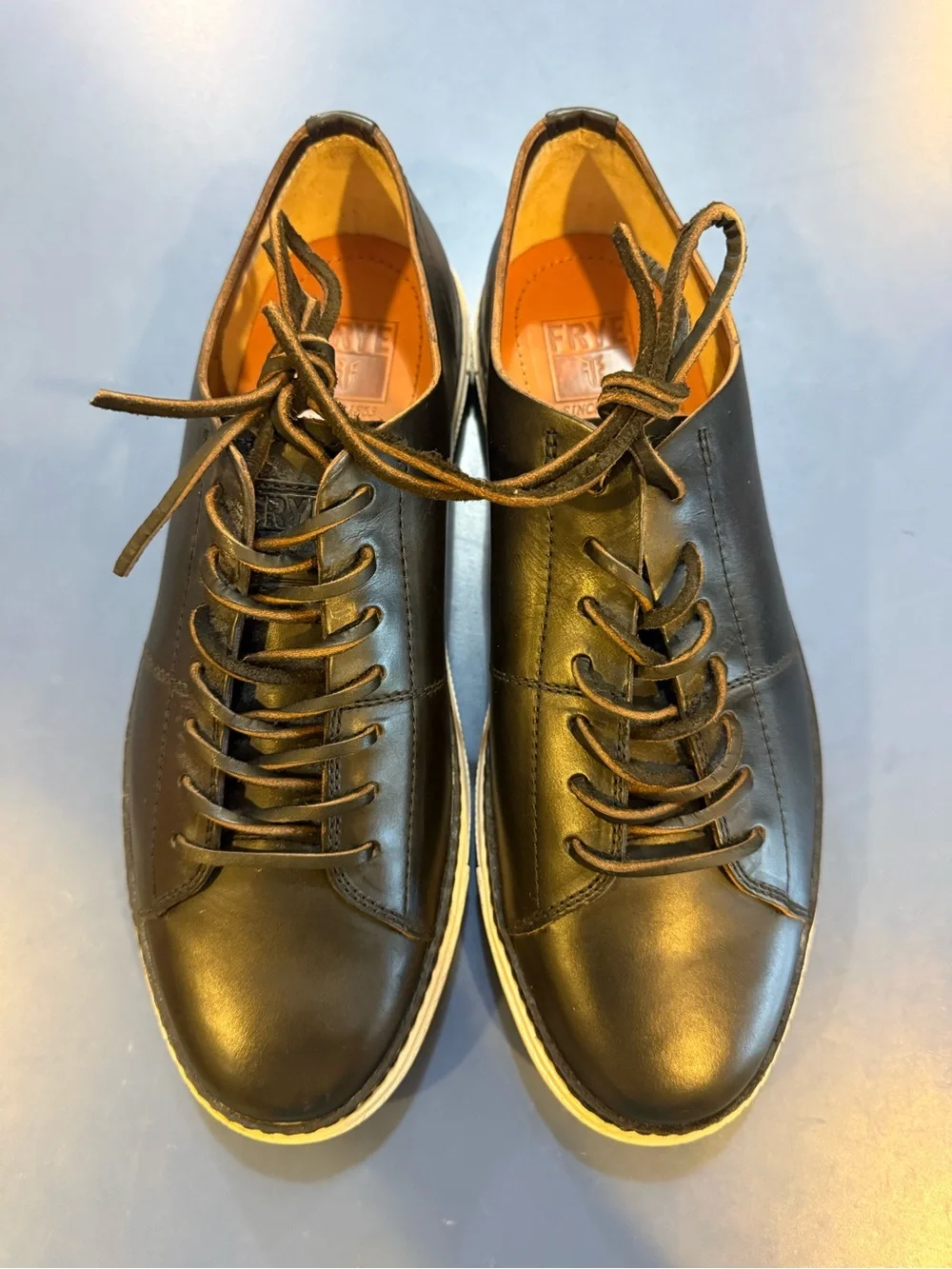 Frye Men's Black Leather Lace-Up Sneakers size 11